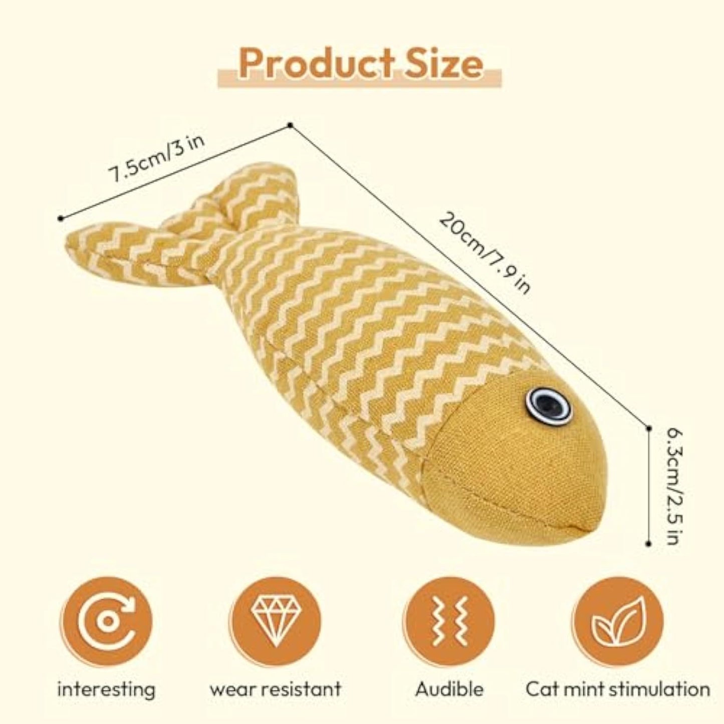 3 Pcs Catnip Toys Fish