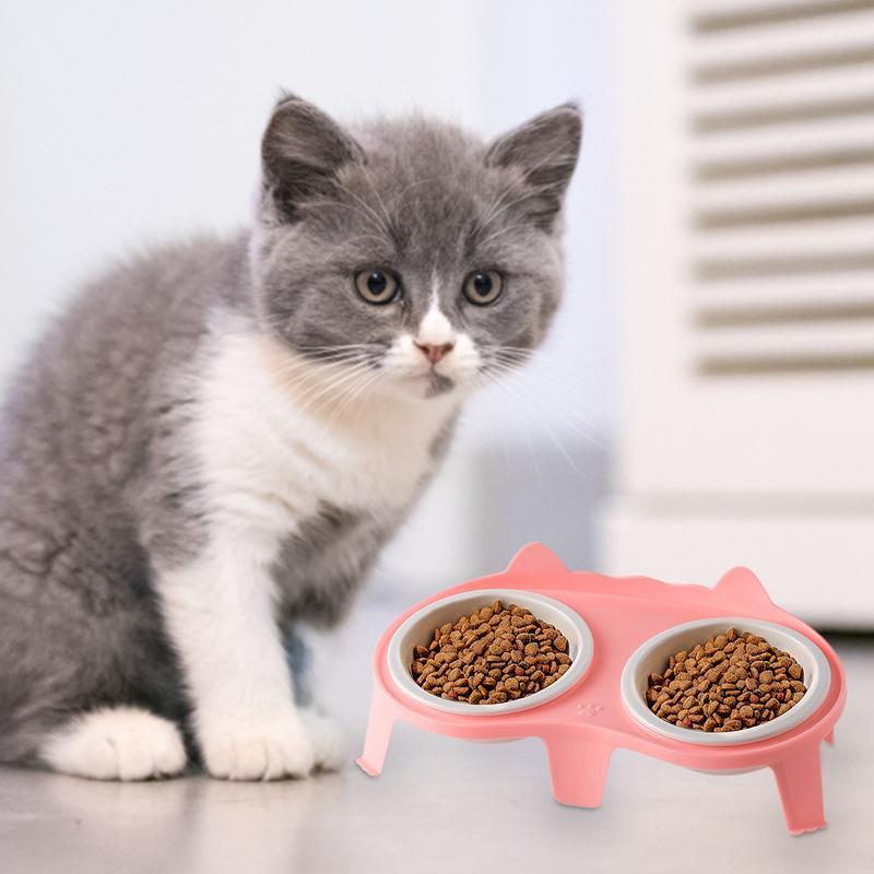 Cat Food And Water Bowl Set