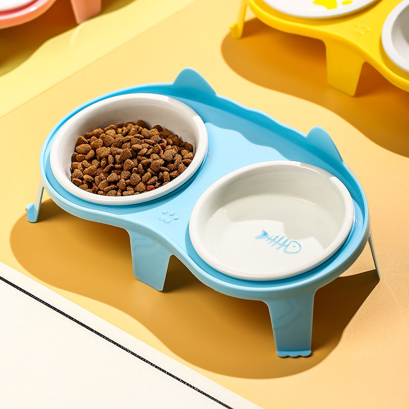 Cat Food And Water Bowl Set