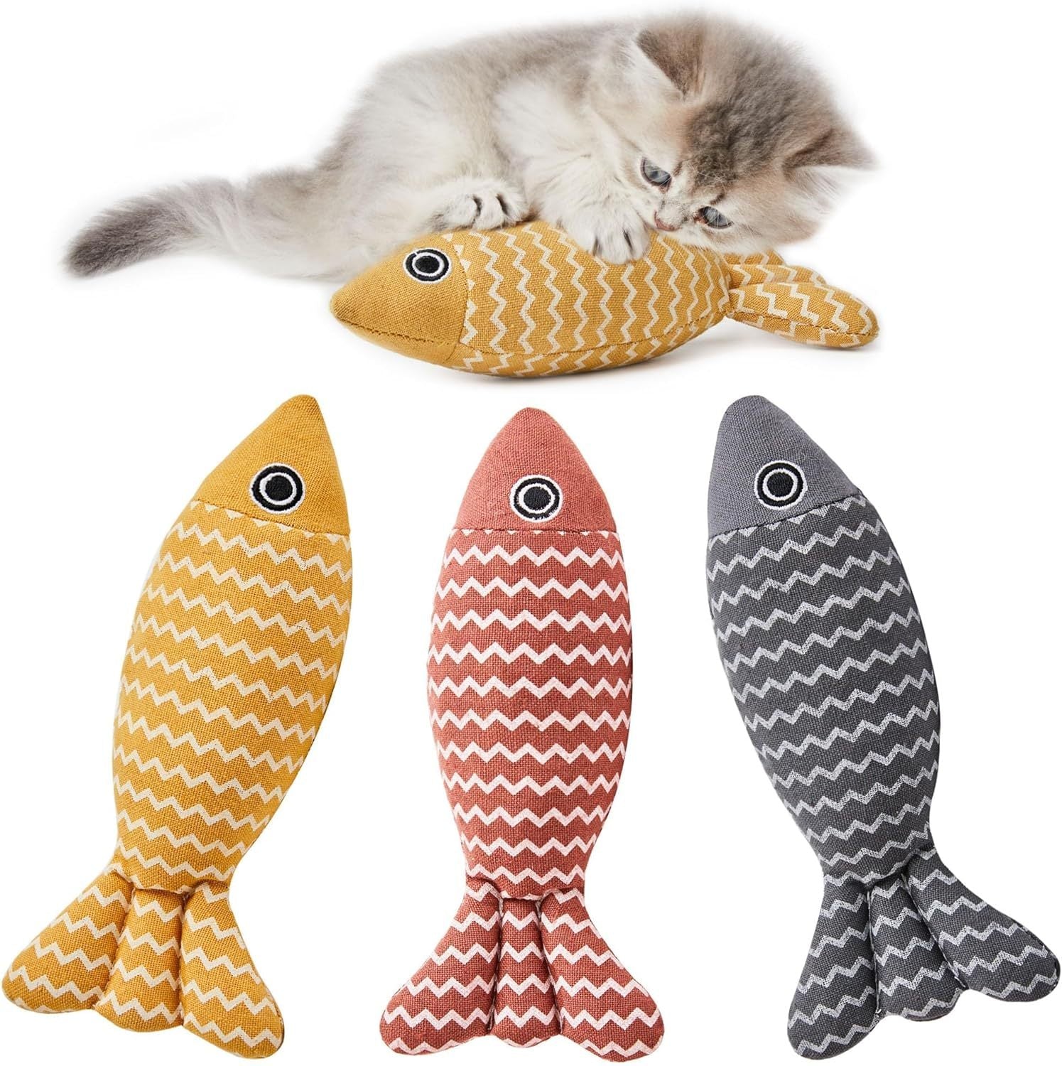 3 Pcs Catnip Toys Fish