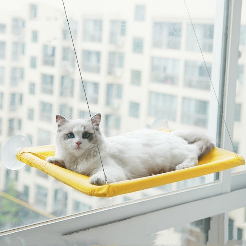 Hanging window hammock for cats