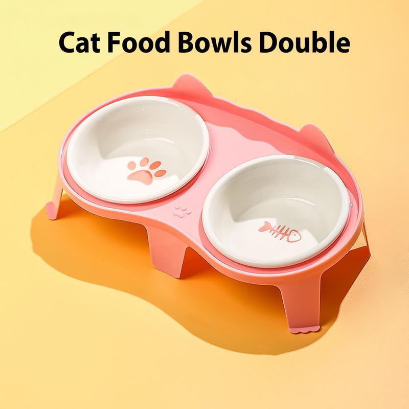 Cat Food And Water Bowl Set