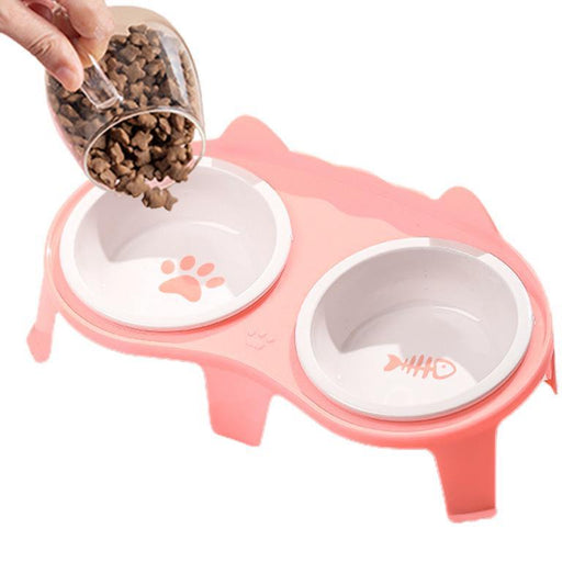 Cat Food And Water Bowl Set