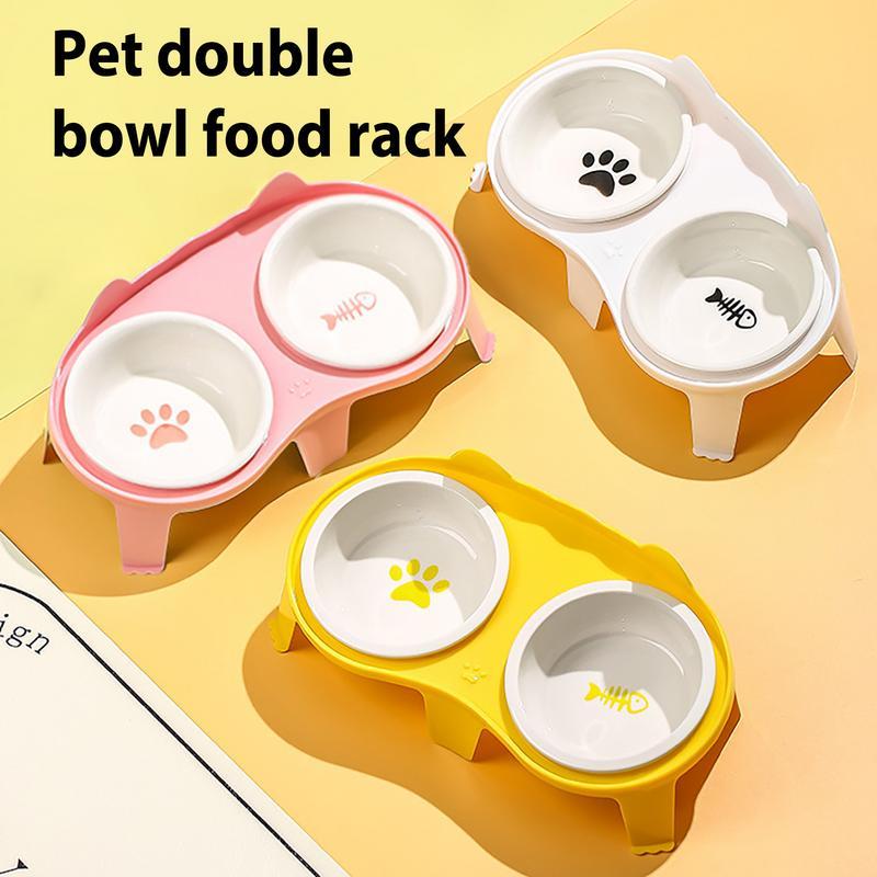 Cat Food And Water Bowl Set