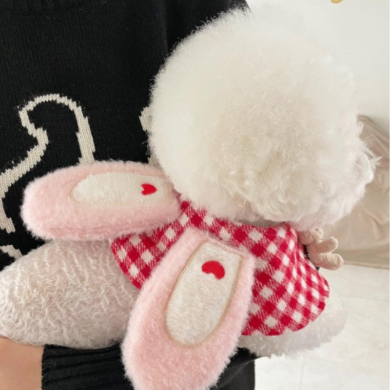 Plaid Rabbit Cape Cloak Dogs And Cats