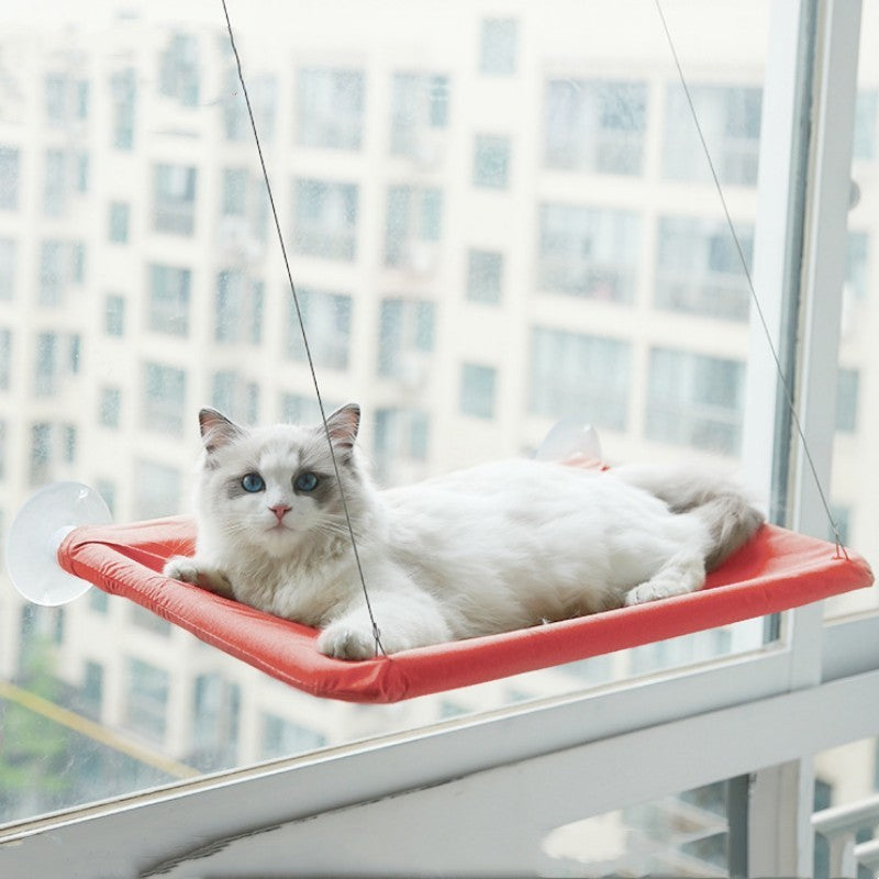 Hanging window hammock for cats