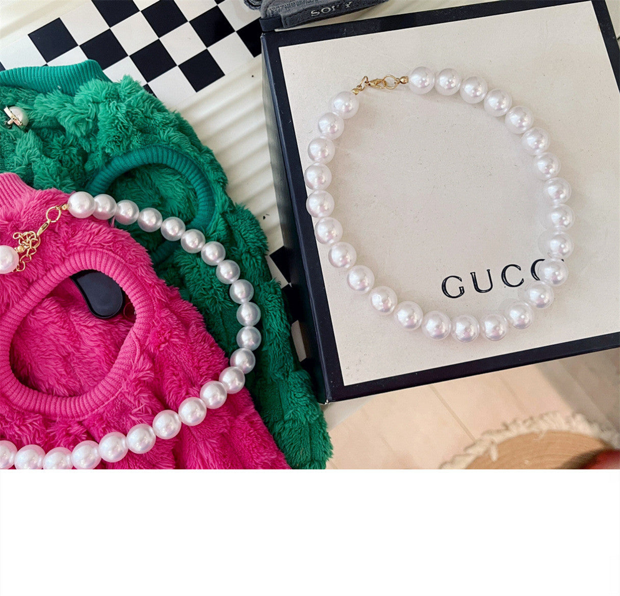 Dogs And Cats Pearl Necklace