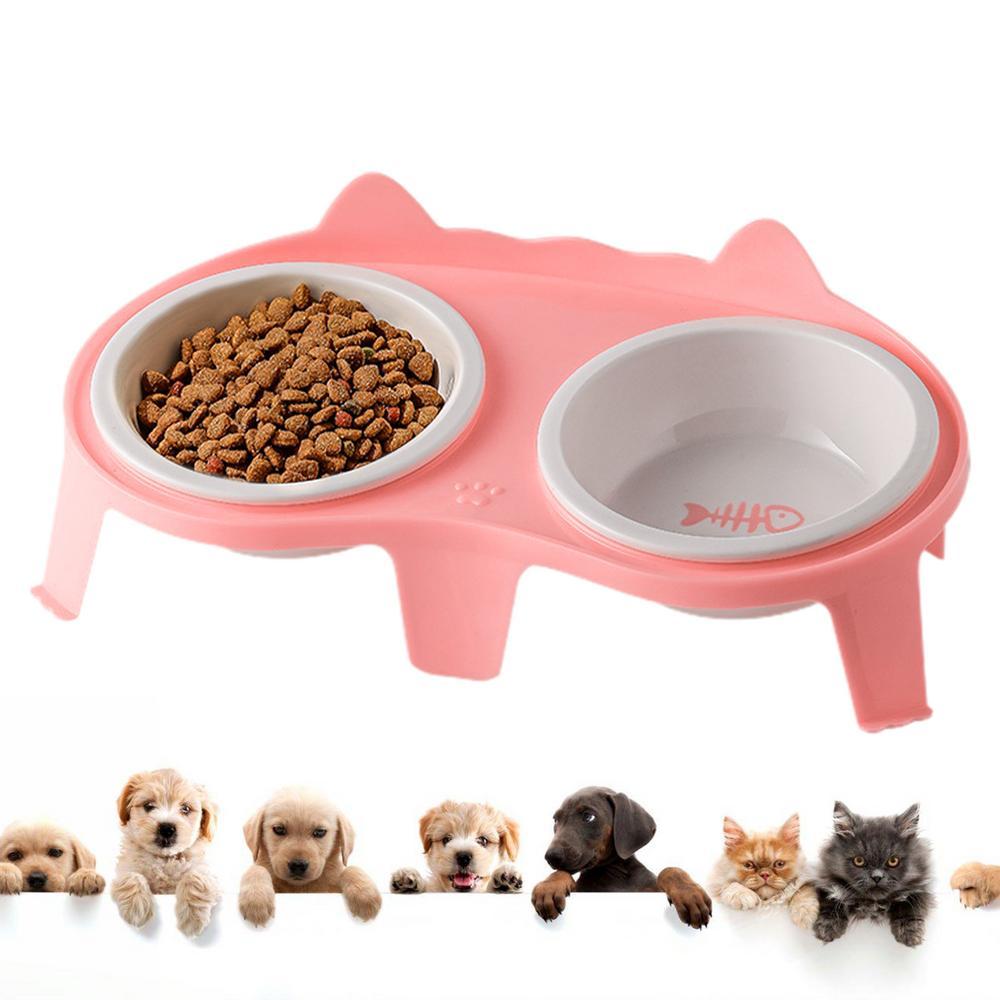Cat Food And Water Bowl Set